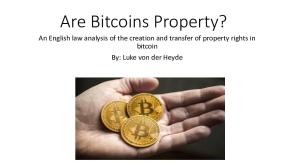 Luke von der Heyde   Are Bitcoins Property